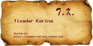 Tivadar Karina névjegykártya